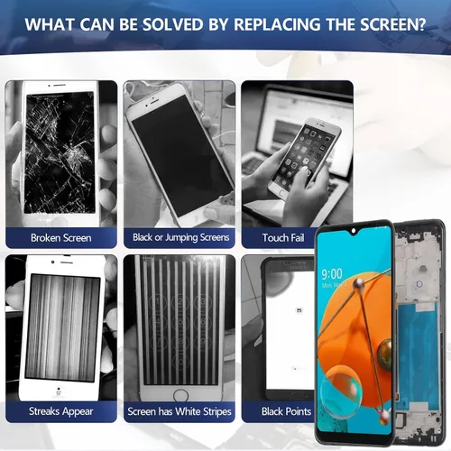 Vista 2 de Pantalla para LG K51 reemplazo táctil digitalizador para LG K51 LCD K500 K500UM K500KM K500MM LMK500MM LMK500MM LCD Panel de reemplazo con kit