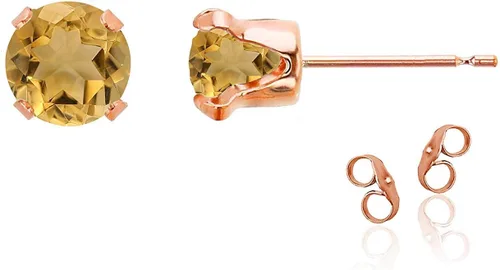 Vista 24 de Aretes de tuerca de plata de ley 925 chapados en oro de 14 quilates macizo, oro amarillo, blanco o rosa de 0.236 in Amatista
