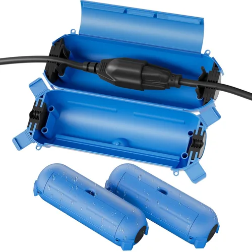 Vista 32 de Flemoon - Paquete de 3 fundas impermeables para cable de extensión para exteriores Small Electrical Connection Box for Straight Plug, Socket