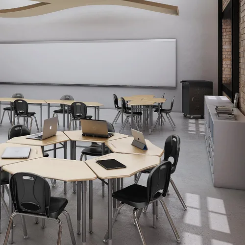 Vista 2 de Learniture LNT-116-CSW-BK Learniture Structure Series - Sillas escolares apilables para aula, altura del asiento de 16 pulgadas, color negro