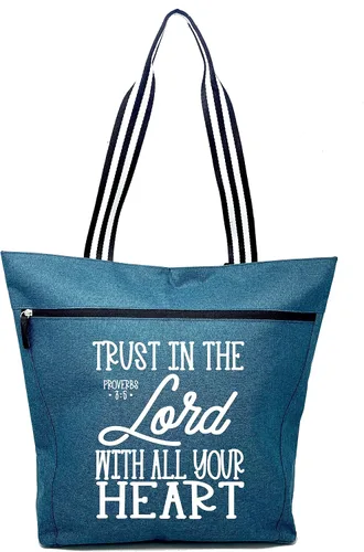 Vista 7 de Brooke & Jess Designs Bolsas grandes con cremallera inspiradoras para mujer, ideas de regalos cristianos Be Still and Know Lexie Black
