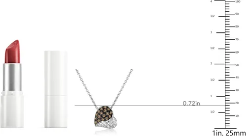 Vista 4 de White and Chocolate Diamond with Gemstone Heart Pendant Necklace for Women in 14k Gold (Fancy BrownH-I, VS2-SI2, cttw) on 18 or 20 Inch Long Chain