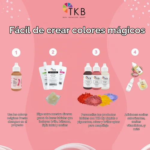 Vista 2 de TKB - Líquido labial Presto Change-o Magic Color Aditivo de color, color de labios único, transformación de labios, vegano, sin gluten ni crueldad