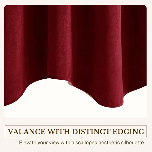Vista 5 de StangH - Cortinas de terciopelo supersuaves para dormitorio (2 paneles, diseño de bolsillo para barra), Rojo