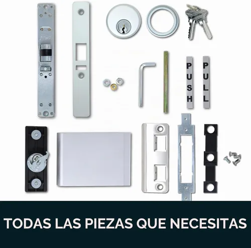 Vista 3 de Summit Doorware Adams Rite Style Latch - Kit de manija de salida con cilindro de mortaja y llaves, puerta de empuje a izquierda