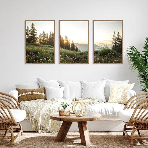 Vista 44 de FWIEXA Juego de Arte de Lienzo Bohemio Enmarcado para Pared, Cuadros Botánicos Verde Salvia Decoración de Pared, Impresiones de Arte de Plantas