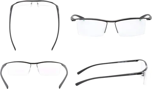 Vista 28 de Agstum Gafas de negocios sin montura de titanio puro, lentes transparentes
