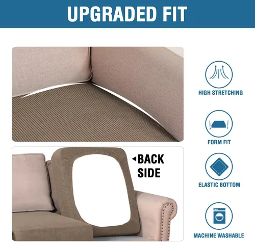 Vista 102 de H.VERSAILTEX Fundas de Cojín de Asiento Individuales Super Elásticas Fundas de Sofá Fundas de Cojín de Sofá Fundas Deslizables Juegos Tela de Sarga