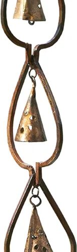Vista 7 de Ancient Graffiti Aspen Leaf and Bell Rain Cadenas de 2