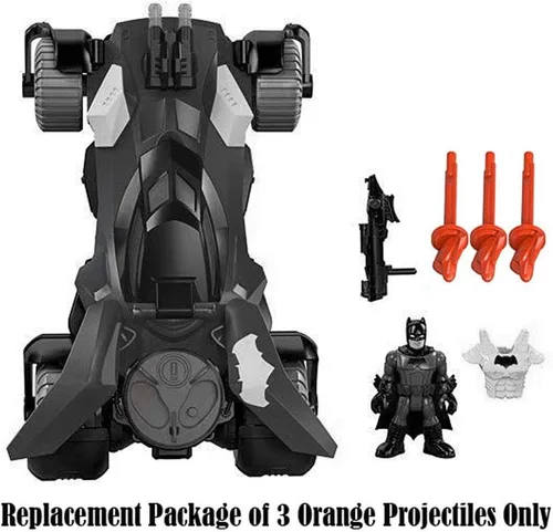 Vista 2 de Repuesto de 3 proyectiles naranjas para Fisher-Price Imaginext DC Super Friends Batmobile Playset - DHT64
