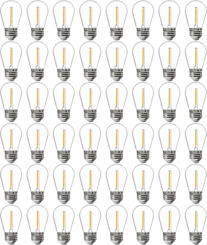 Vista 11 de Paquete de 15 bombillas LED de repuesto para exteriores FLSNT para luces de cadena, bombillas colgantes LED S14 para patio, jardín, base E26, 2200 K