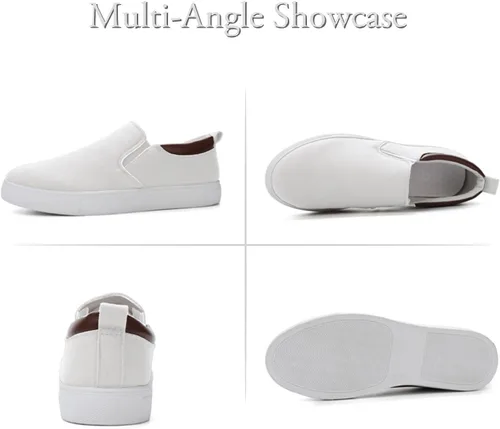 Vista 2 de CAIJ Zapatos casuales para hombre, zapatos de lona para hombre, zapatos clásicos sin cordones, zapatos de lona para hombre, zapatos de lona sin