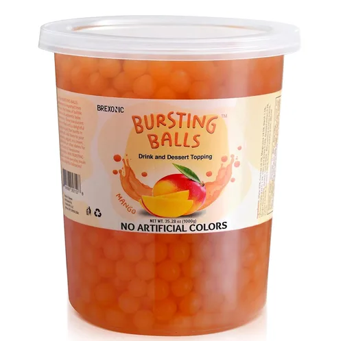 Vista 13 de Perlas Boba de fruta de la pasión, bolas de té explosivas, bebida y cobertura de postre, perlas de tapioca de burbujas de maracuyá para té