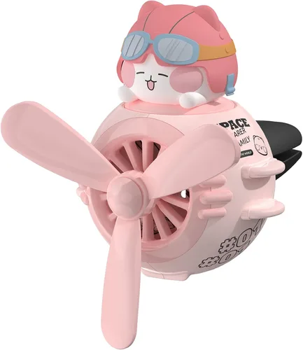 Vista 7 de Ambientadores para automóvil, diseño de oso piloto, lindo difusor giratorio para automóvil, diseño de caricaturas, salida de aire automotriz