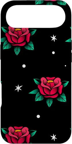 Vista 26 de Roses Fifties Black Red Rockabilly Pinup Rose Retro Fashion Case for iPhone 17