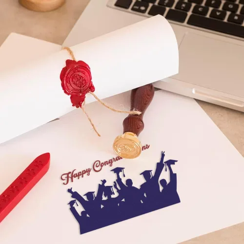 Vista 5 de ALIBBON Troqueles para graduados para hacer tarjetas, palabras de felicitaciones, troqueles de corte de metal, troqueles de fondo de graduación