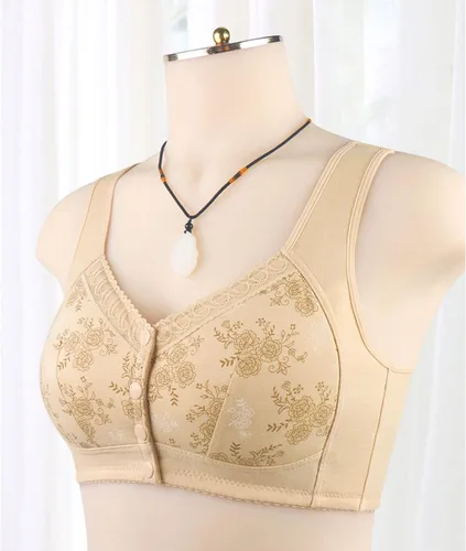 Vista 7 de Brasier de margarita, brasier Lisa Charm Daisy, con broches frontales, cómodo y cómodo, transpirable, con botón frontal