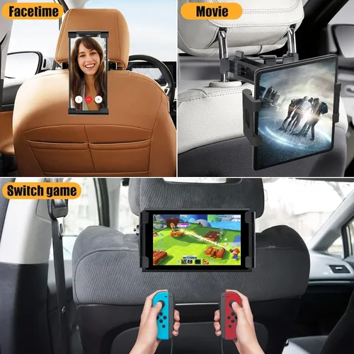 Vista 7 de najiaxiaowu Soportes para Tabletas PC Paquete de 2 Soporte para Tableta para Coche, Soporte para Reposacabezas de iPad para iPad/Teléfonos