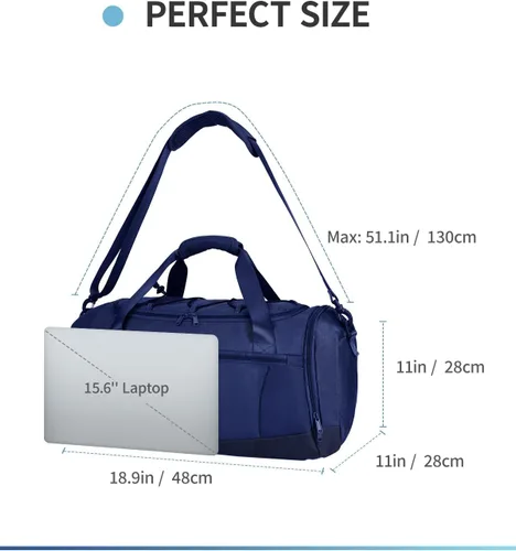 Vista 6 de Sportsnew Bolsa de gimnasio para mujeres y hombres con compartimento para zapatos, bolsillo húmedo, bolsa de lona para hombre para viajes