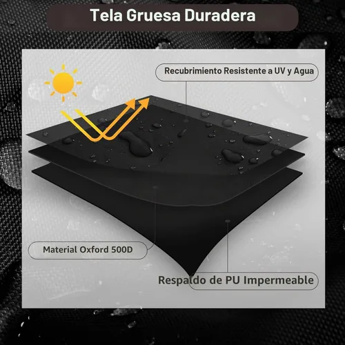 Vista 3 de PureFit Fundas para sillas de exterior, impermeables, para muebles de patio Negro