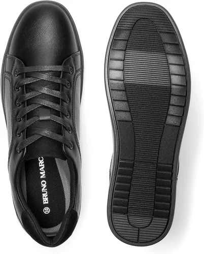 Vista 4 de Bruno Marc Men's Casual Dress Sneakers Todo negro