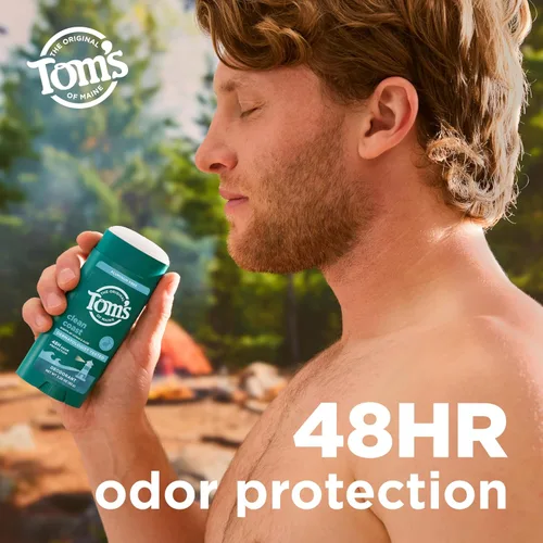 Vista 3 de Tom's of Maine Clean Coast - Desodorante natural para hombres y mujeres, sin aluminio, sin fragancias, tintes ni conservantes artificiales, sin