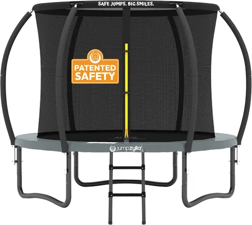 Vista 28 de Jumpzylla - Cama elástica recreativa para niños, con red de seguridad, escalera y revestimiento antioxidante, de 8, 10, 12, 14, 15 y 16 pies