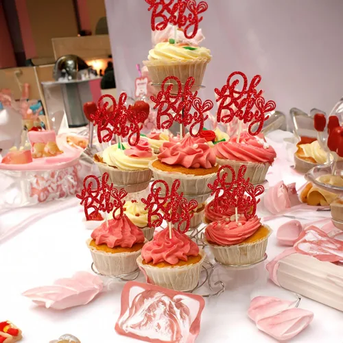 Vista 57 de Ephlyn 24 adornos para cupcakes con purpurina para el día de San Valentín, dulce amor, corazón, día de San Valentín, decoración para cupcakes