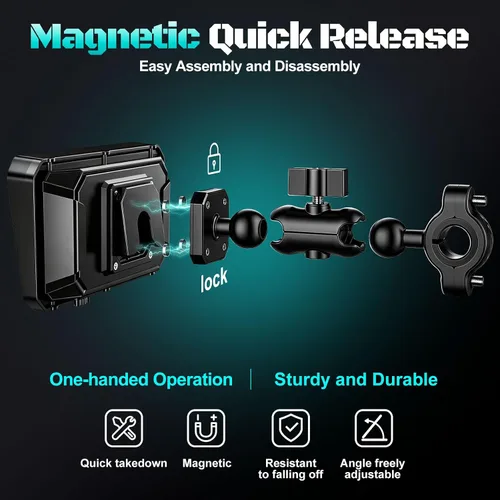 Vista 8 de LBW 2026 - GPS CarPlay para motocicleta de 6 pulgadas con Android Auto inalámbrico, doble cámara de tablero 2K, sistema de navegación, impermeable
