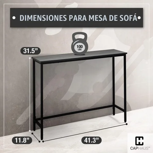 Vista 3 de CAPHAUS Mesa consola clásica de 41 pulgadas para entrada, sofá moderno para sala de estar, consola industrial, mesa de entrada de aperitivos