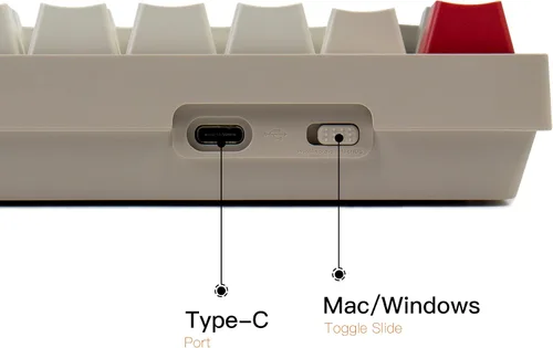 Vista 8 de Keychron Teclado mecánico con cable intercambiable en caliente C1 para diseño Mac, interruptor rojo mecánico Keychron cable USB tipo C teclas ABS