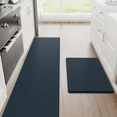 Vista 44 de StepRite Tapetes de cocina, 2 tapetes acolchados, antifatiga, para piso, de escritorio, antideslizante, impermeables, oficina, alfombras de 17.3 x