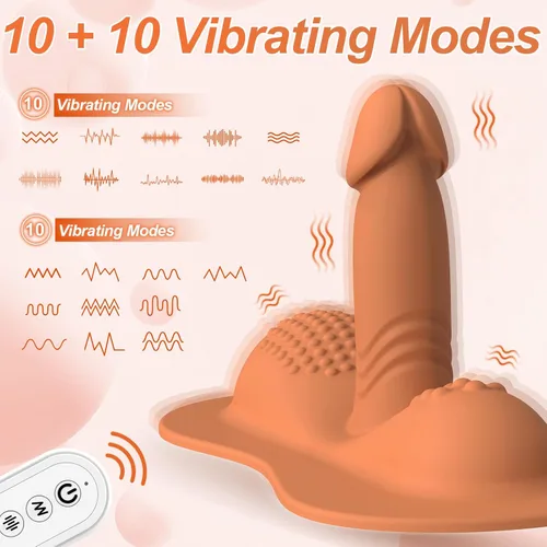 Vista 4 de Juguetes sexuales para mujeres, vibradores de sentarse y montar, consolador con 10 +10 modos de vibración, vibrador de control remoto REYHKINO