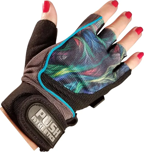 Vista 6 de Guantes de entrenamiento para mujer ligeros con palmas acolchadas de gel y cierre de velcro súper fuerte y disponibles los estilos más populares