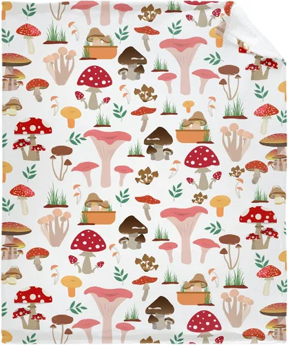 Vista 20 de Manta de hongos, ultra suave, cálida y ligera, de franela de forro polar con microhongos, para cama, sofá, regalo de viaje, decoración de hongos