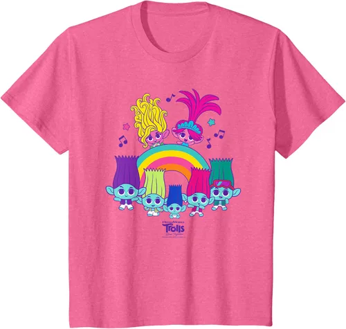 Vista 36 de Camiseta DreamWorks Trolls Band Together BroZone Poppy Viva Rainbow Negro
