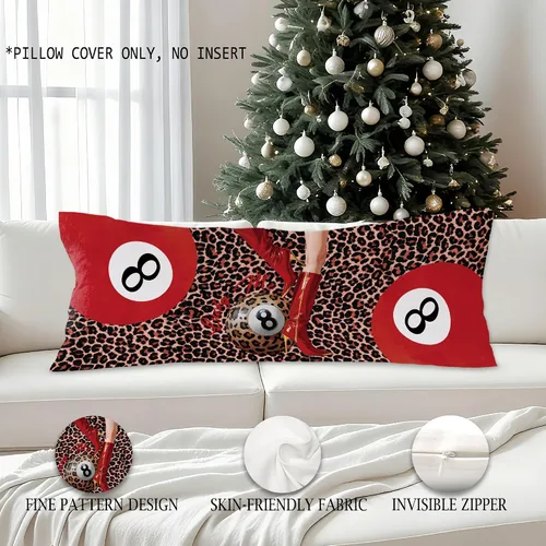 Vista 2 de Funda de almohada de cuerpo de 8 bolas con estampado de leopardo rojo a la moda, 20 x 54 pulgadas, decoración de habitación de guepardo, bota roja