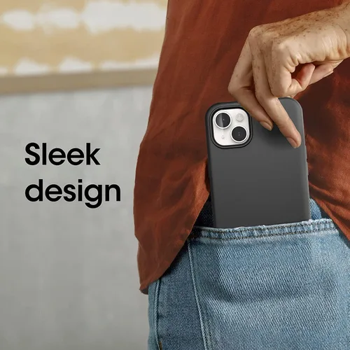 Vista 4 de OtterBox Symmetry Clear Series - Funda para iPhone 14 Plus (solamente), embalaje no minorista, color negro