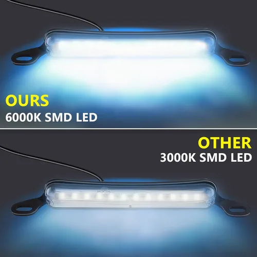 Vista 4 de Luces LED de matrícula de 12 V CC, luz universal de matrícula, conjunto de lámpara de matrícula impermeable, luz LED de placa de repuesto