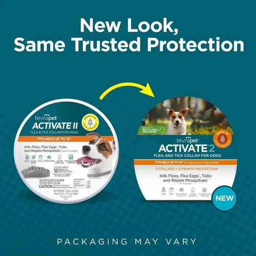 Vista 5 de TevraPet Activate II Collar antipulgas y garrapatas para perros pequeños, prevención de 12 meses, 2 unidades, se adapta a cuellos de hasta 15
