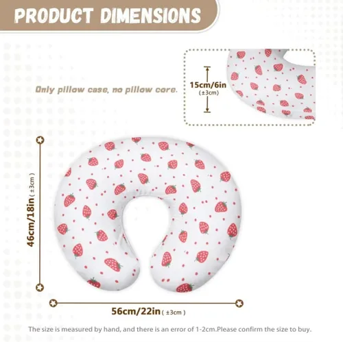 Vista 3 de Funda de almohada de lactancia para niñas, funda de almohada de lactancia materna de fresa para bebé, se adapta perfectamente a la funda de almohada
