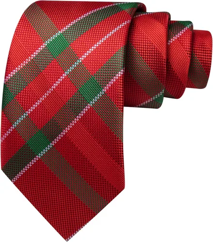 Vista 124 de Barry.Wang Juego de corbatas a cuadros para hombre con pañuelo gemelos de rayas clásicas