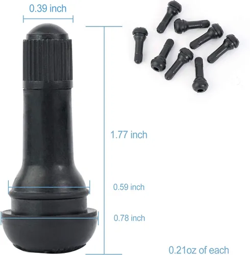 Vista 9 de 8 vástagos de válvula de neumático TR413 sin cámara de alta calidad, vástago de válvula de neumático de goma negra, universal para agujeros
