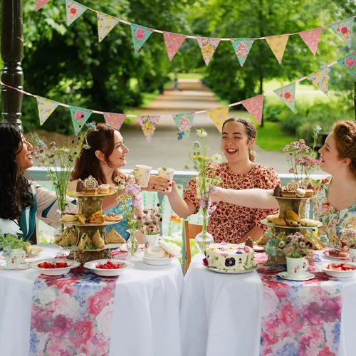 Vista 7 de Talking Tables Platos de papel florales vintage para fiesta de té, grandes, realmente deliciosos, también ideales para fiestas de cumpleaños, baby