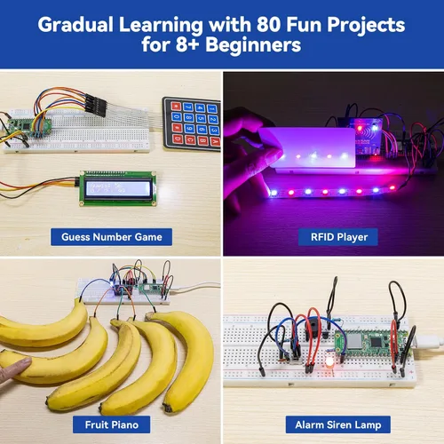 Vista 8 de SunFounder Raspberry Pi Pico 2 W Kit de Inicio Definitivo con Más de 110 Cursos en Video y Tutoriales en Línea, 96 Proyectos (16 Proyectos de IoT)