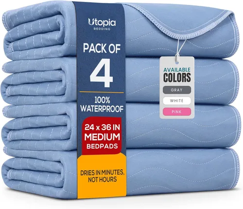 Vista 14 de Utopia Bedding Almohadillas lavables reutilizables 18" x 24" (Paquete de 4), almohadillas de cama impermeables de alta absorción para incontinencia