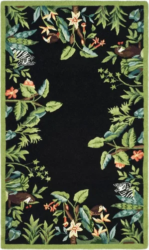 Vista 16 de SAFAVIEH Chelsea Collection - Alfombra decorativa de 1 pies 8 pulgadas x 2 pies 6 pulgadas, beige y verde, lana de campo francesa enganchada a mano