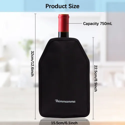 Vista 3 de Funda enfriadora de vino, para botella de vino, de gel, para congelador, larga duración, mantiene el vino fresco y frío, para botellas de vino