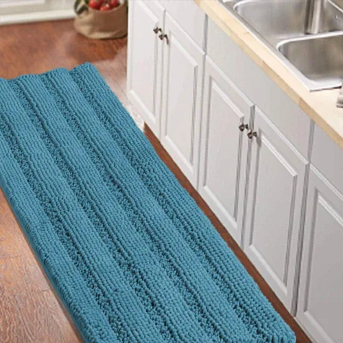 Vista 143 de Turquoize Alfombra de baño de chenilla de lujo para baño, extra absorbente, alfombra de ducha de microfibra antideslizante para baño, alfombra Aqua