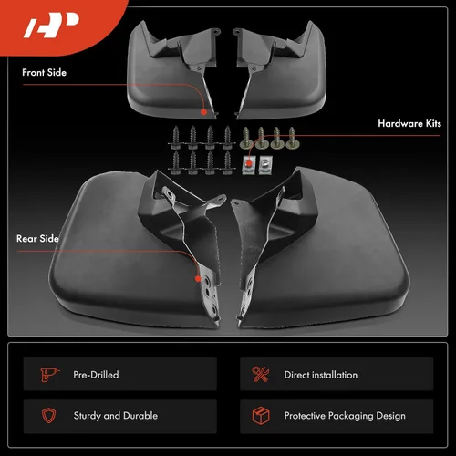 Vista 3 de A-Premium Juego de 4 guardabarros con accesorios compatibles con Toyota FJ Cruiser 2007-2014, Sport Utility, delantero y trasero